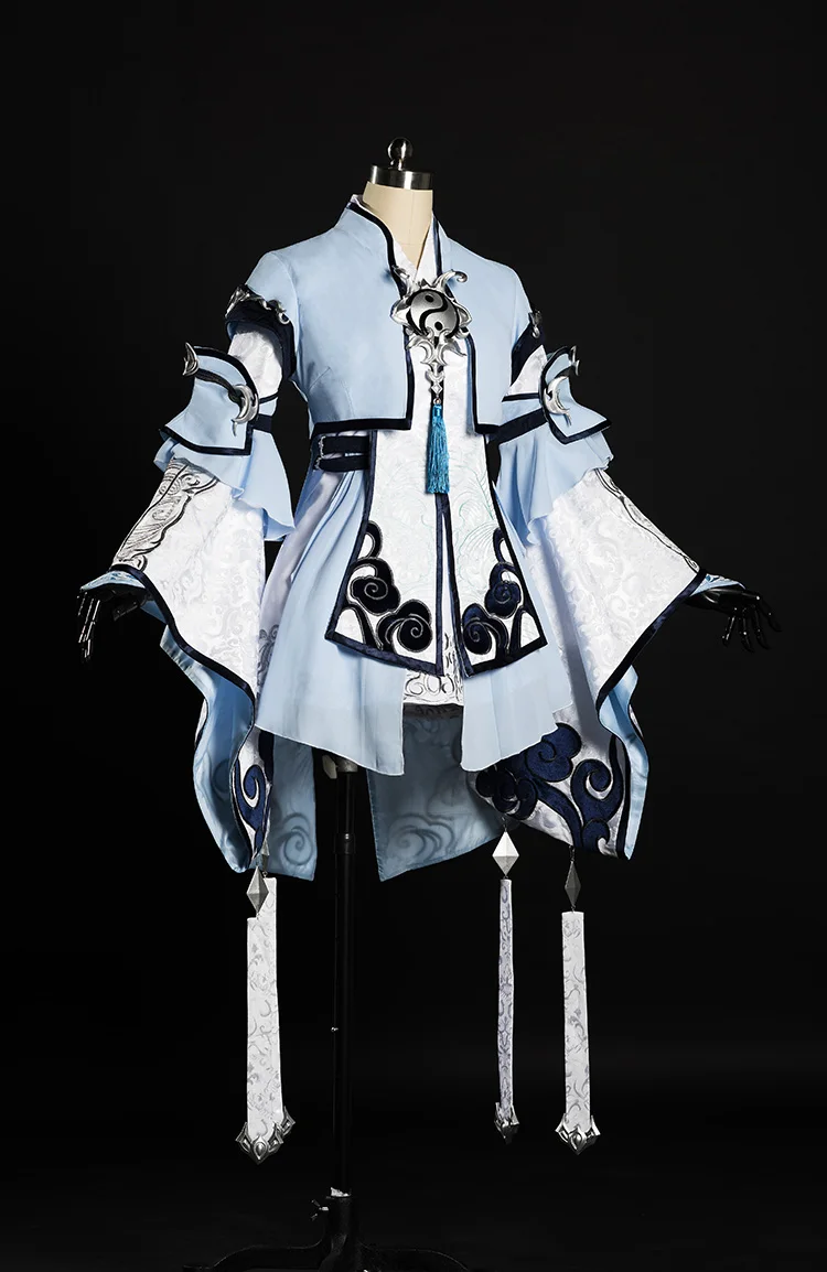 Blue Xue He Jian Wang III Lolita Female Chun Yang Group Costume Anime Cosplay Hanfu Female Full Set DHL free shipping