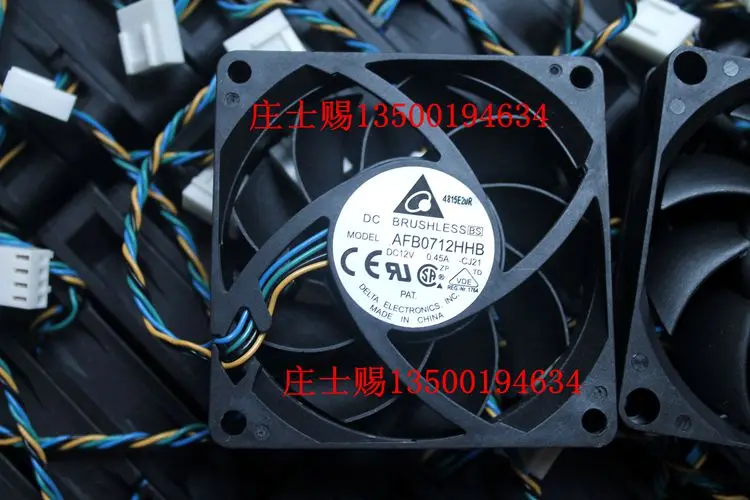 

Delta Electronics AFB0712HHB CJ21 DC 12V 0.45A 70x70x15mm Server Cooling Fan