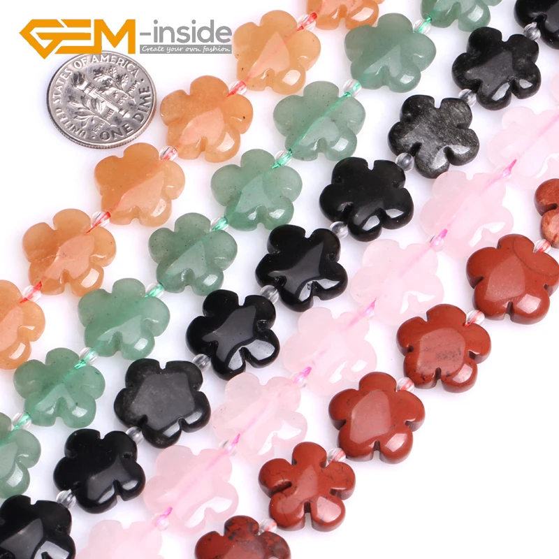 Flower Shape New 15mm Assorted Material Natural Loose Beads For Jewelry Making Beads DIY 15\