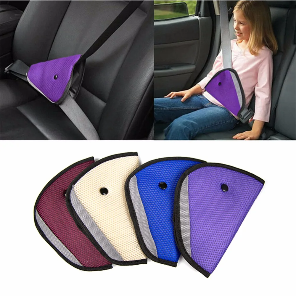 Kids Baby Children Seat Safety Belts Anti le neck  Triangle Durable Colorful   Fixer Adjuster Clip Booster Strap Harness  In Car