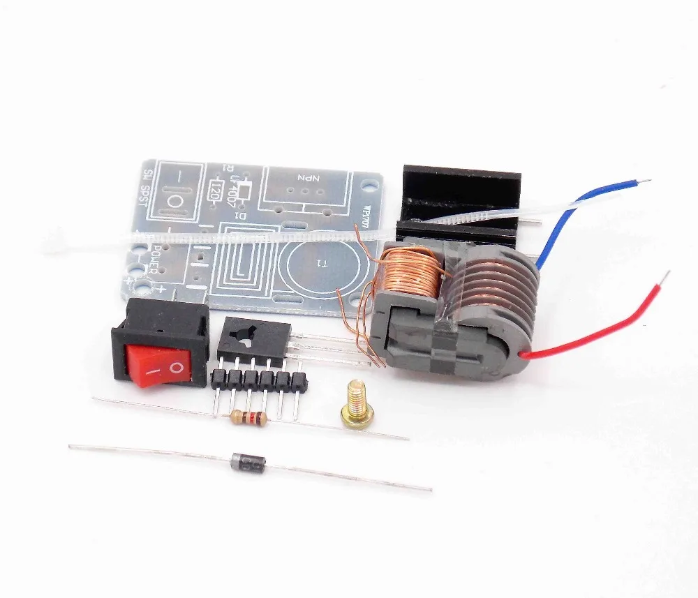 15KV High Frequency DC High Voltage Arc Ignition Generator Inverter Boost Step Up 18650 DIY Kit U Core Transformer Suite 3.7V