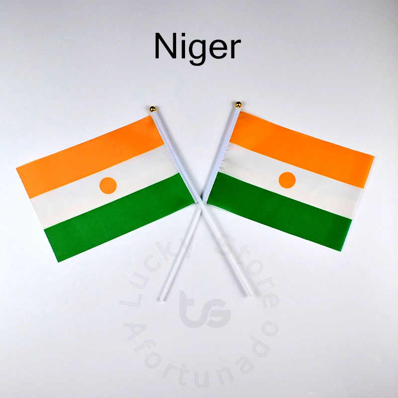 Niger 14*21cm 10pieces  flag Banner  Hand waving Flag  for meet,Parade,party.Hanging,decoration