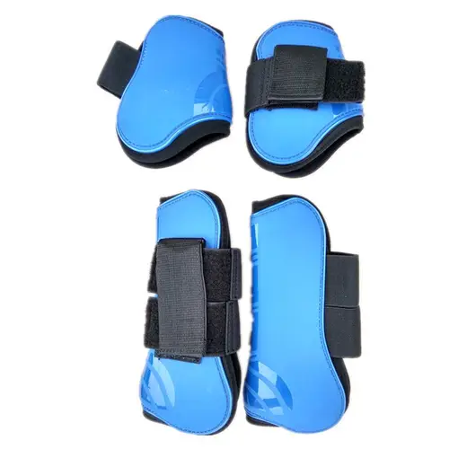 Imagen 2 del producto Botas para tendón de caballo, poliuretano, azul, blanco, rojo, negro, forro de neopreno, bota protectora para saltar, equipo para montar a caballo