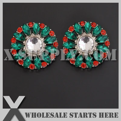 RB1064AM / Amy Acrylic Rhinestone Button with Shank for Clothing,Bobby Pin,Flower Clippie