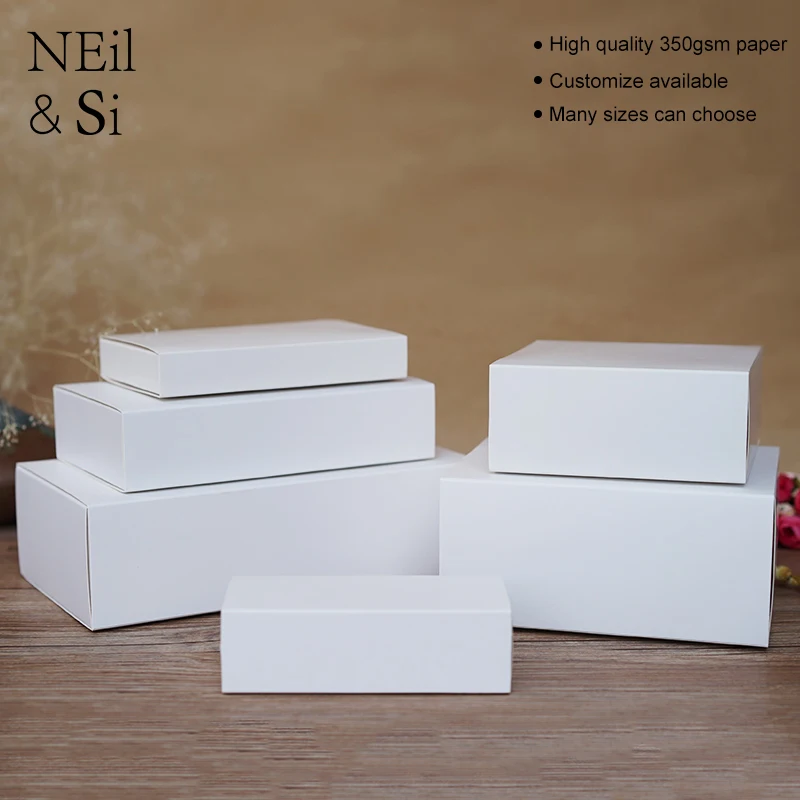  White Paper Drawer Box Handmade Soap Wedding Candy Tea Biscuit Snack Gift Packing Kraft Boxes 20pcs