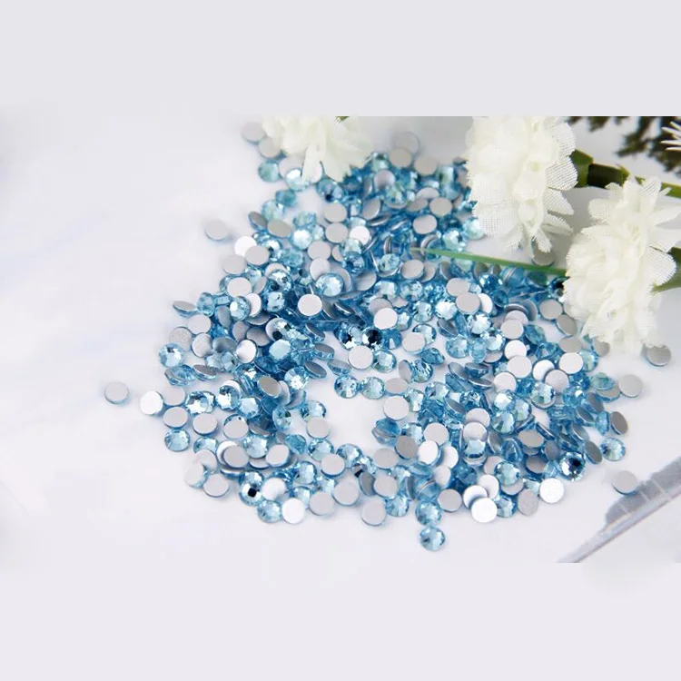 1440pcs/bag the Aquamarine/Lake blue color Non Hotfix Flatback Rhinestones for Nails 3D Nail Art Decoration Glitter Crystal