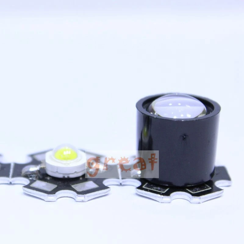 LED Lens 10 Degree IR Focus Reflector Collimator 14.5mm Lenses with Black White Holder For 1W 3W 5W High Power COB Lamp Light