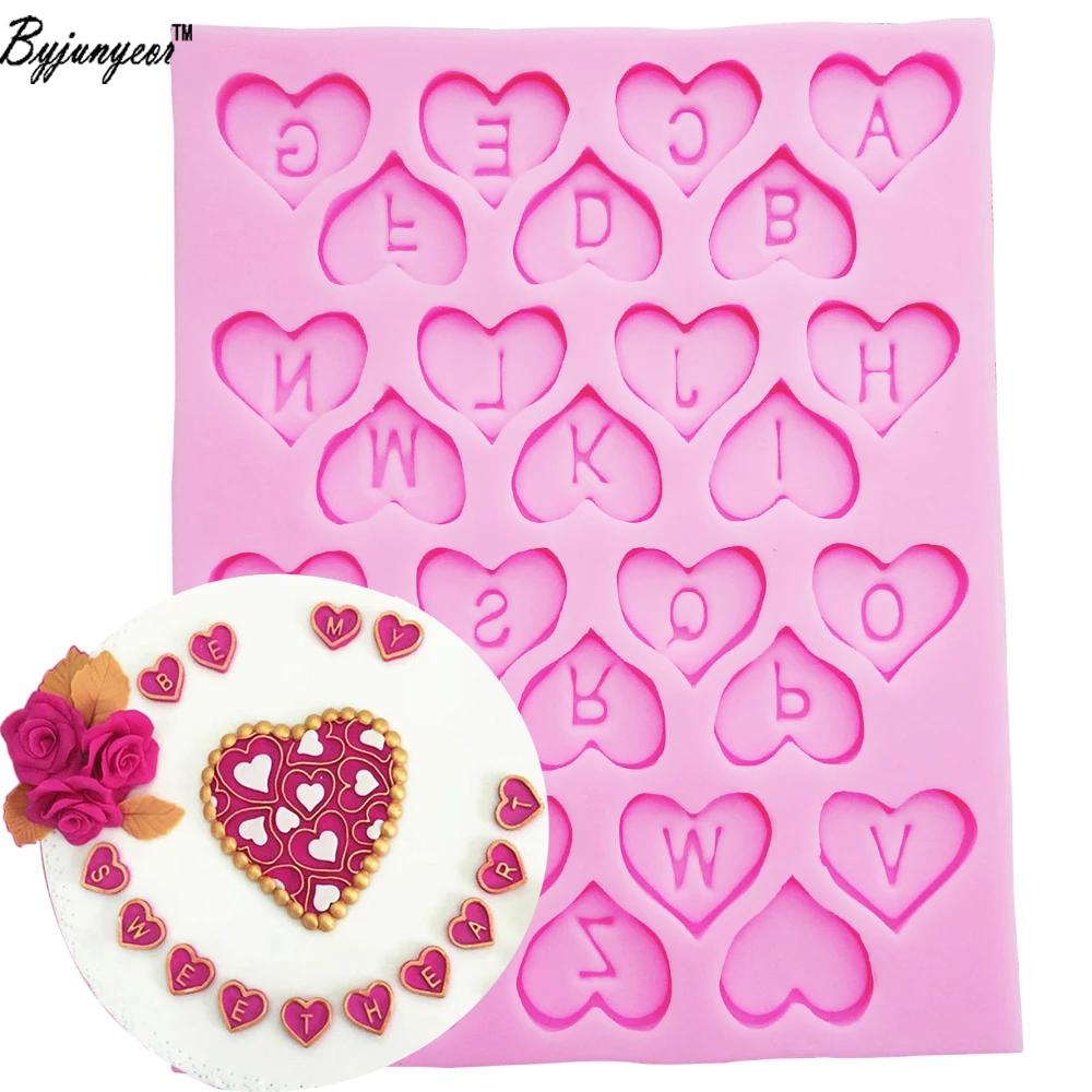 

Byjunyeor F1090 DIY Letter UV Resin Silicone Mold Fondant Chocolate Candy Gumpaste Lollipop Crystal Epoxy Soft Clay Moulds