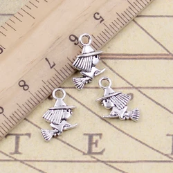 20pcs Charms Cute Riding Broomstick Halloween 16x12mm Tibetan Bronze Silver Color Pendants Antique Making DIY Handmade Craft