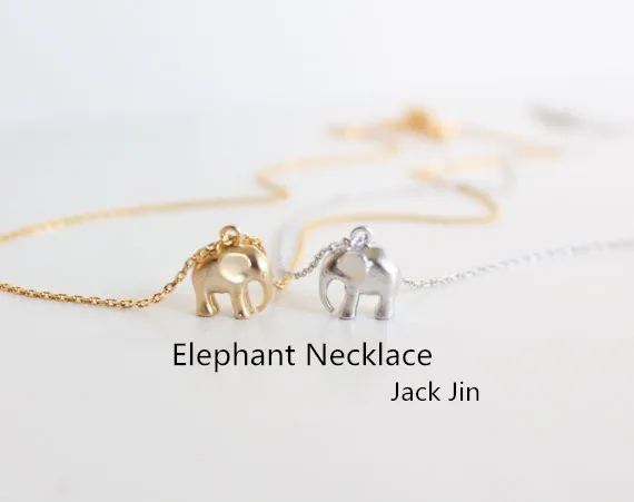 New Trendy Gold And Silver Personalized Elephant Necklace Hunger Games Elephant Pendant Necklace Women Best Friend