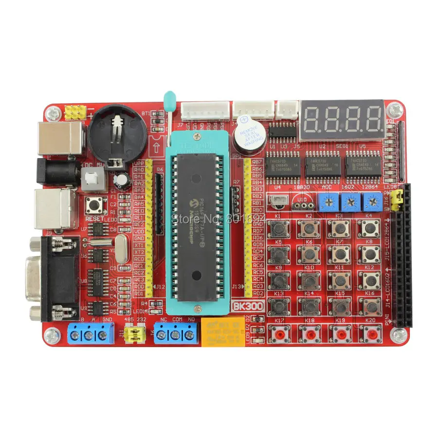 Kit de placa de desarrollo PIC, Microchip PIC16F877A, placa de aprendizaje de circuito integrado con Control remoto