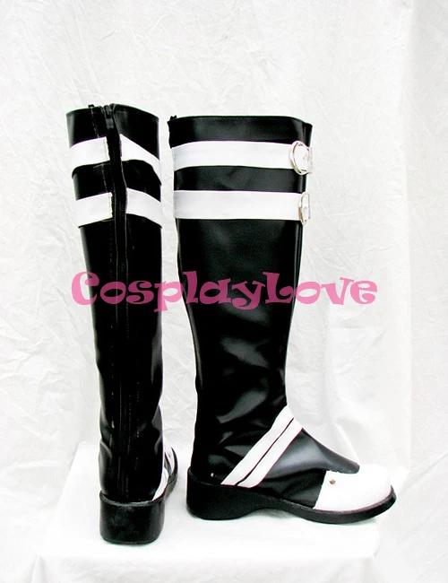 D.Gray-man Yu Kanda Black Cosplay Shoes Long Boots Hand Made Custom-made For Halloween Christmas CosplayLove