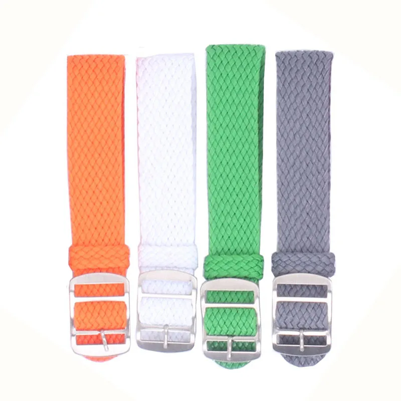 10pcs wholesale 14mm 16mm 18mm 20mm 22mm Solid color Perlon Woven Nylon watchbands bracelet fabric Woven Watch Strap Band Buckle