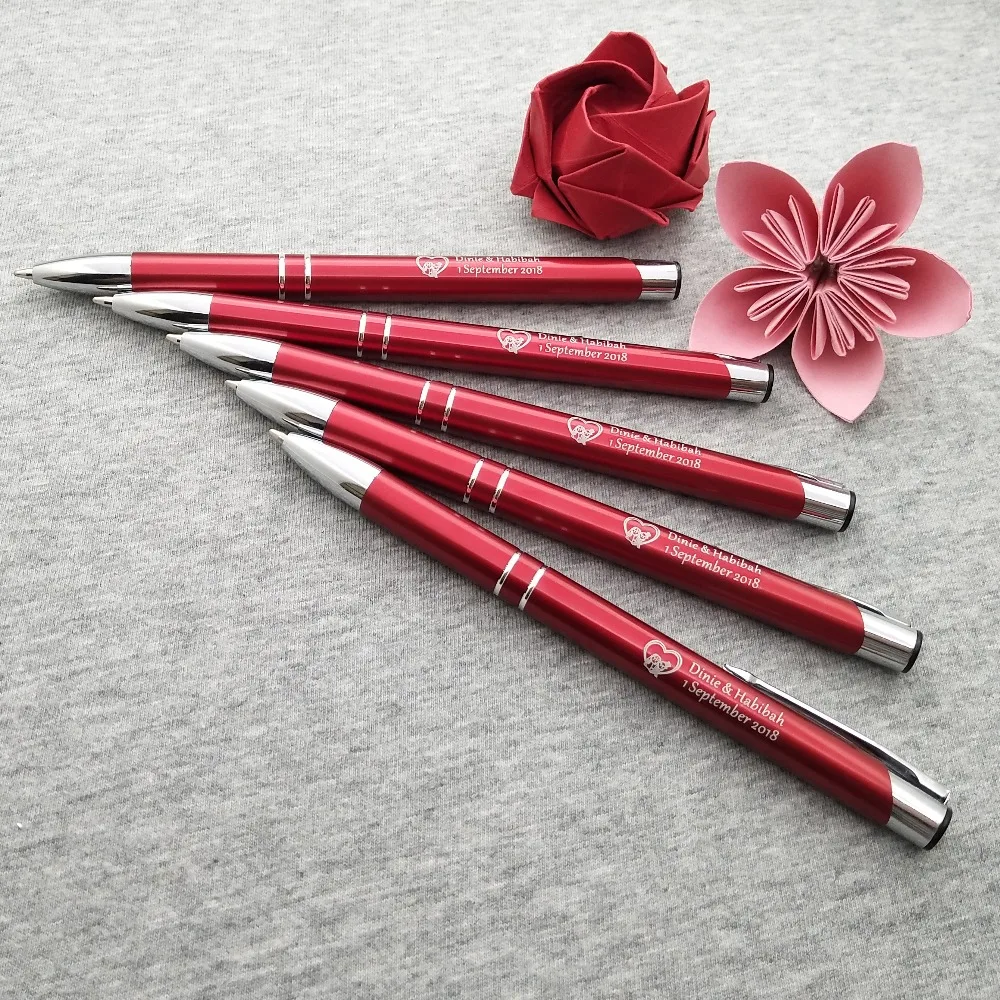 Wholesale UK wedding favors cheap personalized wedding gifts quality ballpen 100pcs a lot custom with your logo text BY laser