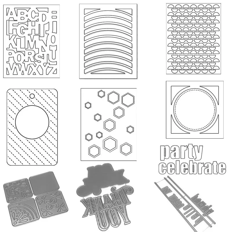 Party Hex Curve Panel Tag Metal Cutting Dies Stencils For DIY Scrapbooking Decoration Embossing Supplier Handcraft Die Cut 2019