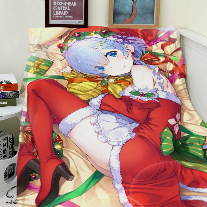 Anime kara Hajimeru Isekai Seikatsu Emilia Super Soft Velvet Plush Throw Blanket Modern Line Art Blanket Home goods