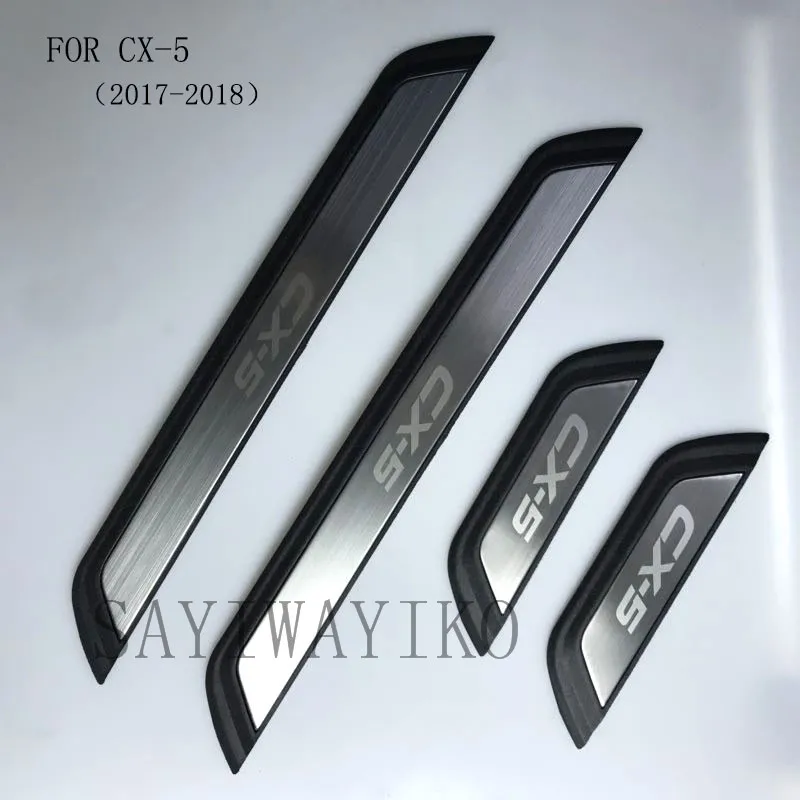 FIT For CX-5 Cx5 2018 2017 2019 2020 Door Sill Scuff Plate Welcome Pedal Stainless Steel Car Styling Car Accessories