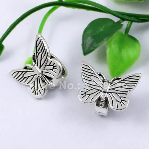 10pcs Fashion Butterfly Slider for Bracelet Necklace Cord Beads Watch Chain Beads DIY Accessories 22x16mm Hole:10x8mm K01229