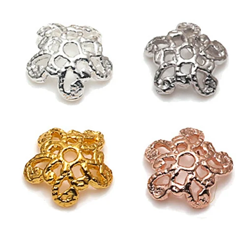 

40pcs/lot 4 Colors 6mm Real 925 Sterling Silver Vintage Flower Bead Caps Spacer Torus Accessory For DIY Fine Jewelry SBC-HT001C