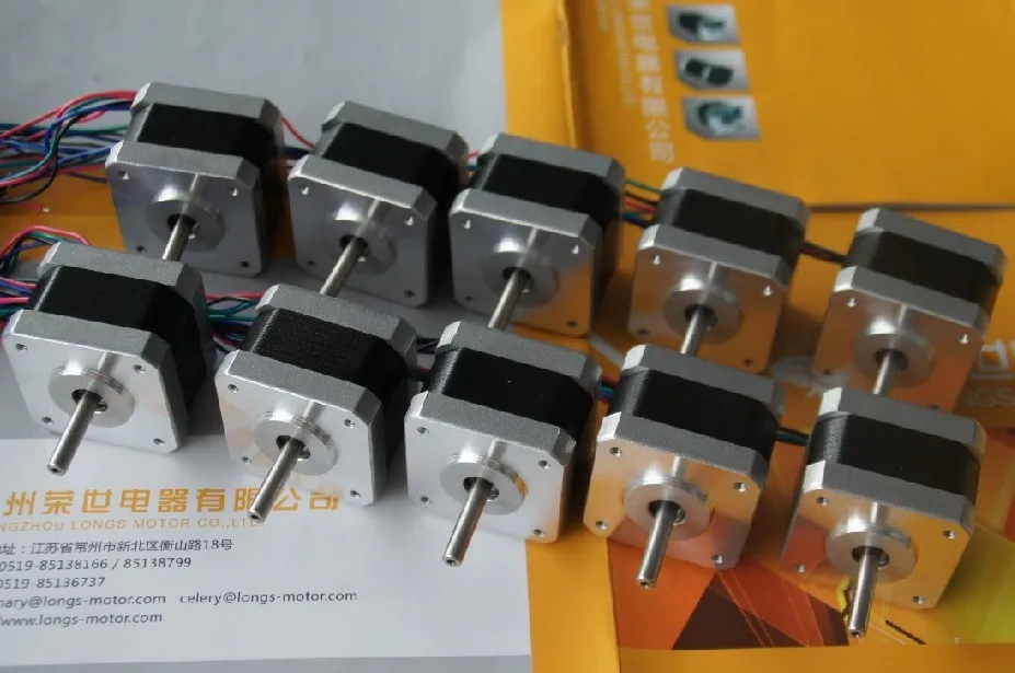 10pcs Nema 17 stepper motor with 48 oz.in, 1.7A 4 leads CNC Mill Cut Engrave /3D Printer