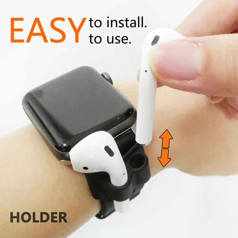 Silikon tutucu klip AirPods için Apple kablosuz kulaklık soketi standı kılıf ile uyumlu Apple watch spor kanca klip Anti-kayıp