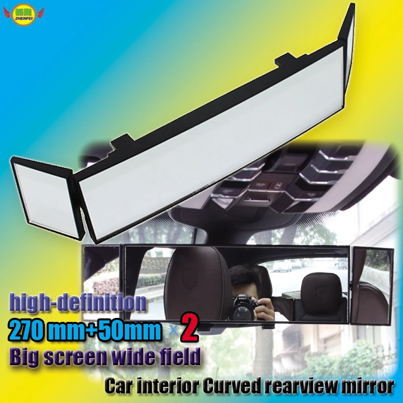 Car interior mirror auto accessories car styling clip on rear view mirror covex wide angle driving safety universal glass mirror