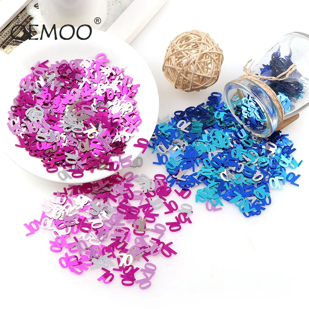 15g  Digitals Figures 16 18 30 40 50 60 Confetti Happy Birthday Party Numbers Table Scatters Decorations Sprinkle Metallic