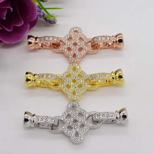 

one pcs white yellow golden knoted plated magnetic Jewelry Clasp one string wholesale hook FPPJ FPPJ