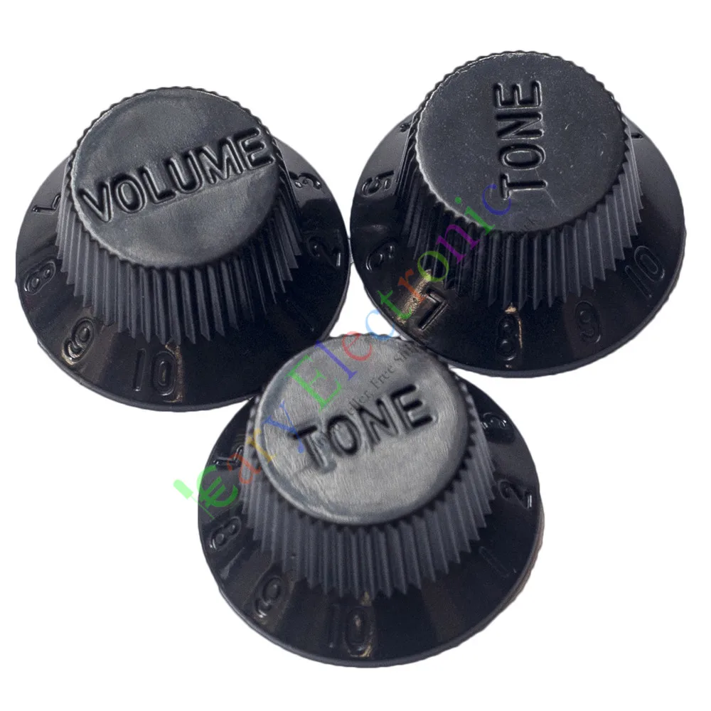 Wholesale and retail 50set 26mm Black knob Guitar tube potentiometer cap Volume Tone audio parts amp free shipping