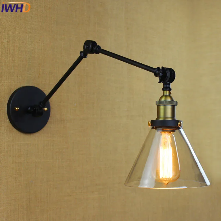 

IWHD Industrial Loft Style Vintage Wall Lamp led Long Arm Wall Light Up Down Home Lighting Stairs Wandlamp Aplik Lamba sconce