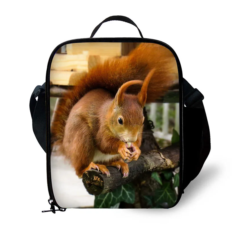 Children student polyester small insulation lunch bag female picnic durable thermal box lunch box isotherm bag Animal squirrels