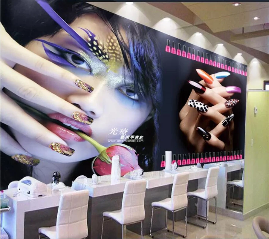 

beibehang papel de parede Custom wallpaper 3d mural cool beauty salon Manicure tooling TV backdrop wallpaper for walls 3 d mural