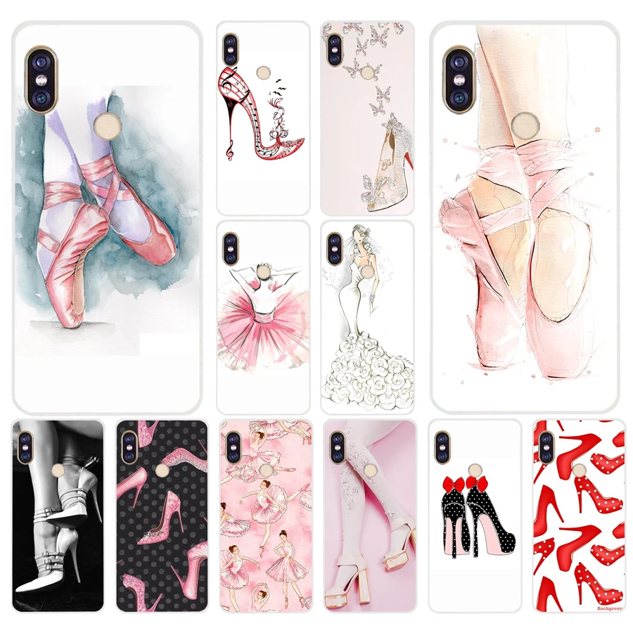 165FG High heels heeled shoes ballerina Soft Silicone Tpu Cover phone Case for xiaomi redmi 5A 8 8A 5Plus note 5 5A 8 8t Pro