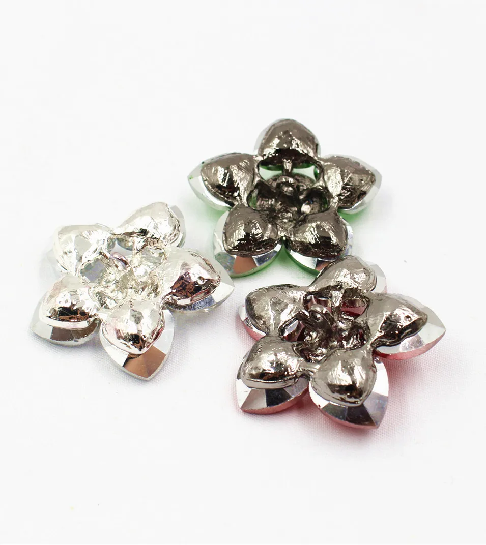 1pcs/Lot,Diameter 35mm 4 color diamond inlaid gold Flowers Metal buttons Jewelry garment accessories DIY materials 165191F1