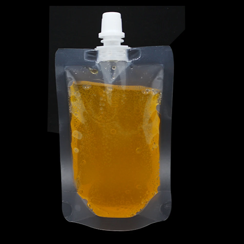 

100Pcs/lot 8x12cm 100ml White Clear Stand Up Beverage Package Spout Bag Drinking Liquid Juice Milk Packing Spout Pouch