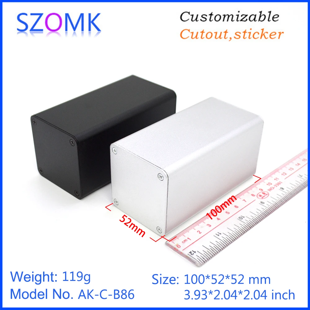 

4 PCS 52*52*100mm SZOMK aluminum box enclosure extrusion junction housing diy aluminum extruded box for pcb device box