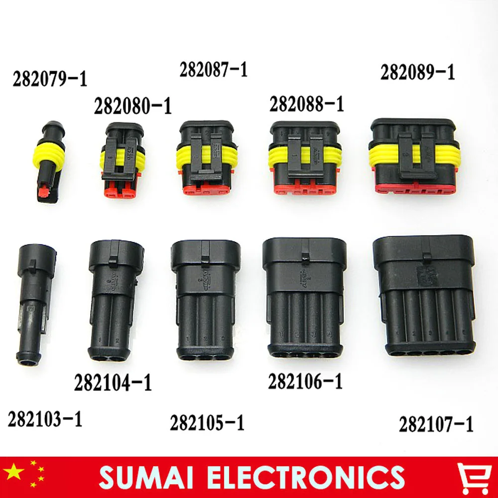 AMP/TE 1/2/3/4/5/6 Pin HID Auto male&female waterproof connectors plug kids for HEV/EV Start/Stop/Inverter Systems etc.