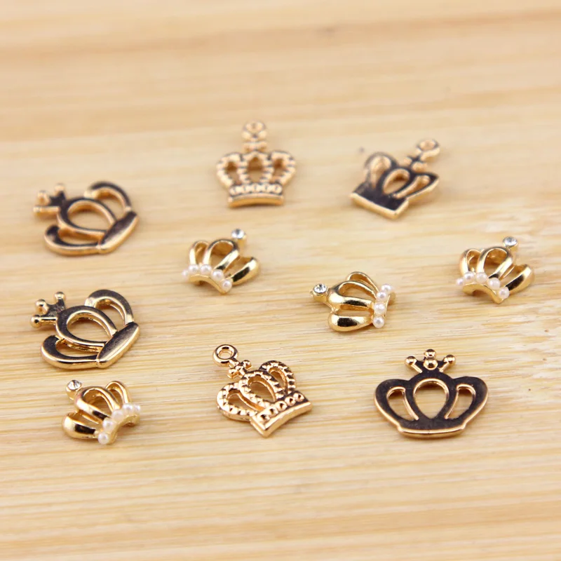 20pcs Antique Gold Crown Charms, for DIY Craft Projects, Wedding Engagement Baby shower Party Decorated Chocolate Favors