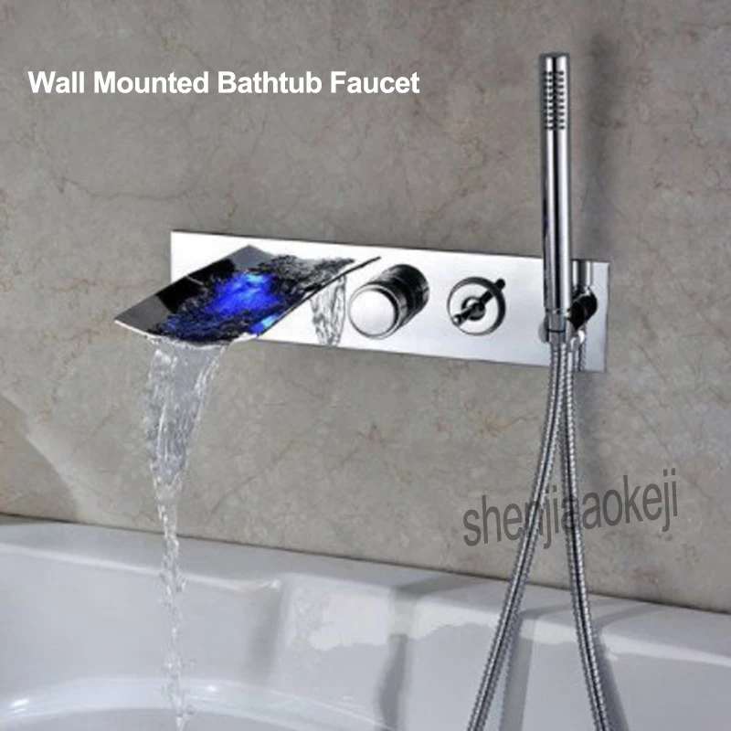 chuveiro cascata de agua com regulacao de fluxo de agua torneiras modernas com suporte para parede para banheira peca 01