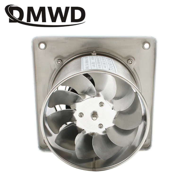 DMWD Stainless Steel 4 Inch Exhaust Fan 4\'\' Toilet Kitchen Bathroom Hanging Wall Window Duct Fan Air Ventilator Extractor Blower