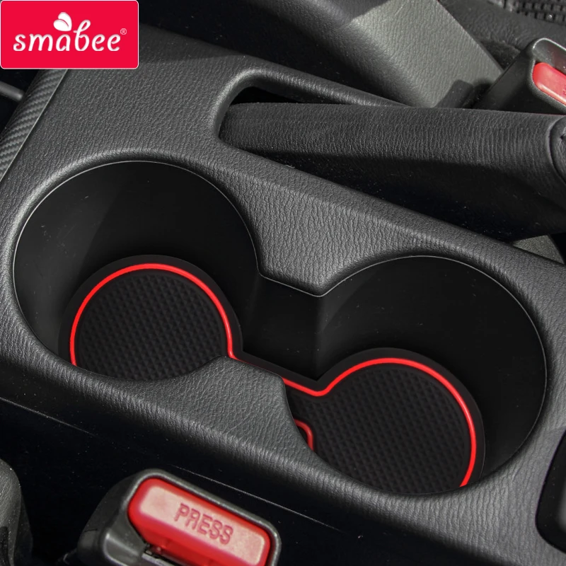 Smabee for Mazda 2 DEMIO 2014 - 2016 Gate Slot Mat Non-Slip Door Gloove Pad Cup Holder Car Sticker Interior Accessories