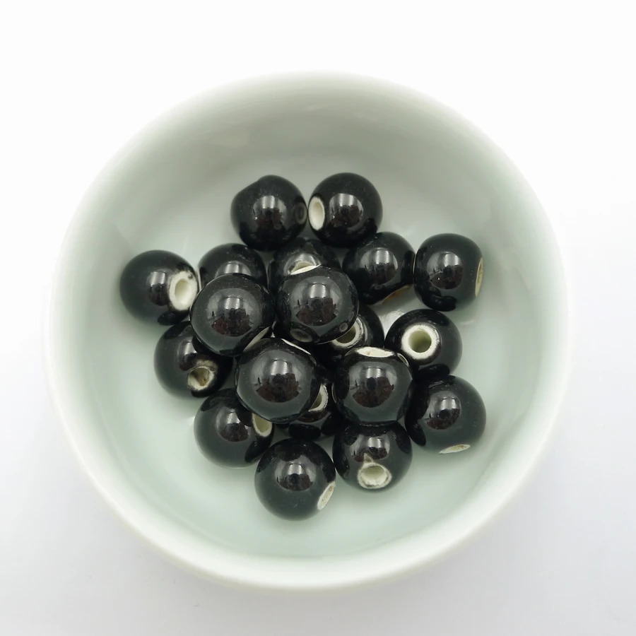 10# 40pcs Unique Ceramic Beads Not Natural Stone China Porcelain Bead For Jewelry Making 10mm  Beads #A303A