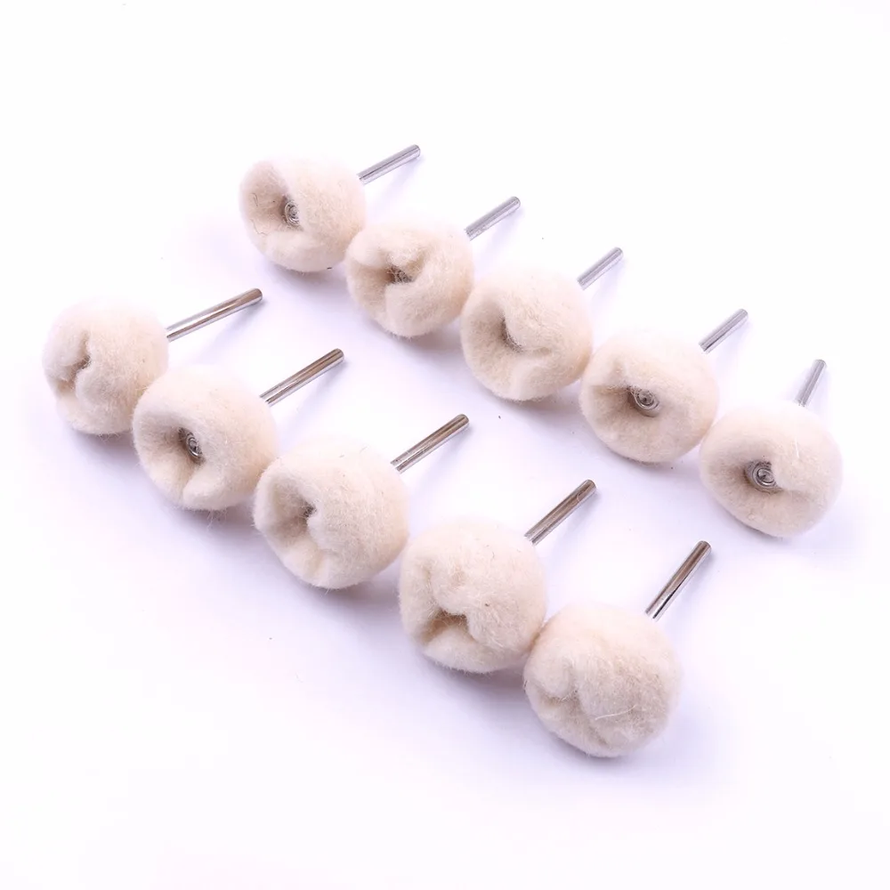 

6/10/50pcs 24mm Head Diameter Cashmere Grinding Head With Handle Wool Wheel Wood Diamond Polishing Cleaner Tools