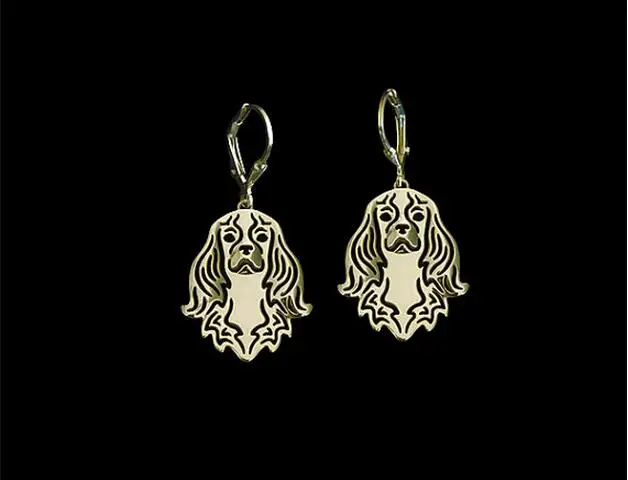 Unique Handmade Hollow Cavalier King Charles Earrings Dog Earrings Pet Lovers Gifts Idea