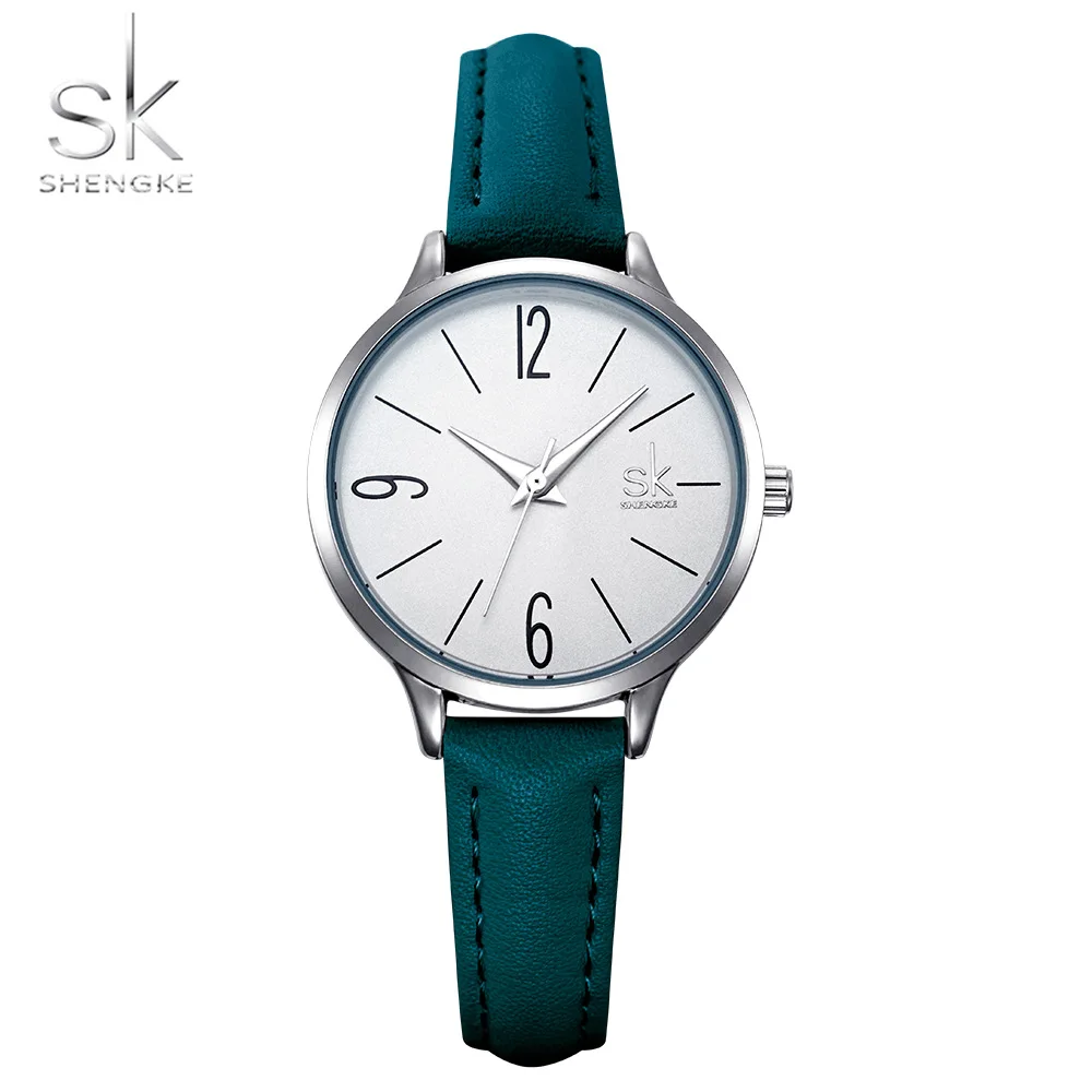 Shengke Nieuwe Horloge Vrouwen Casual Leer Vrouwelijke Horloges Meisje Horloges Japanse Quartz Klok Relogio Feminino Reloj Mujer