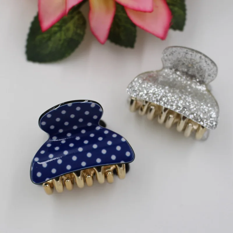 4CM acrilico Bling Bulldog fenicotteri artigli per capelli Clip accessori per capelli per donna Mini fermagli per capelli leggeri finitura lucida 2