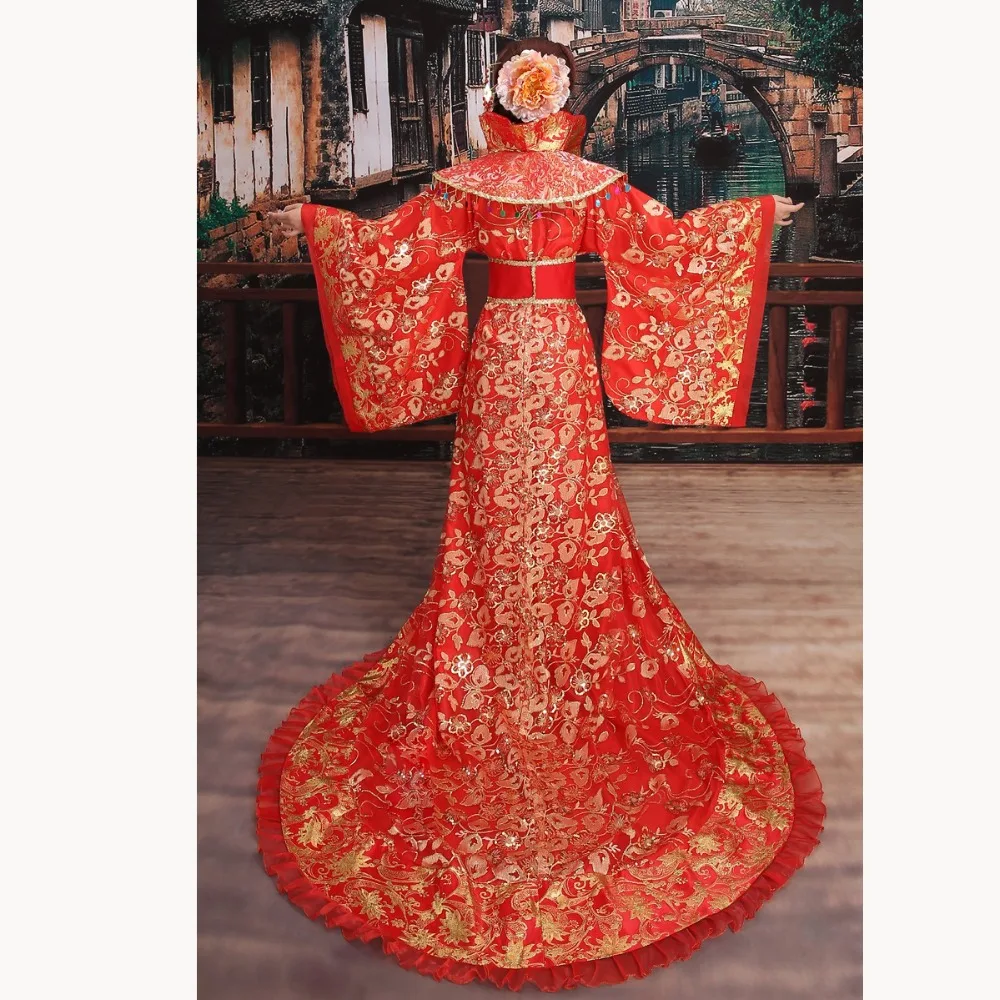 New Brand Designer traditional hanfu female Clothing Chinese ancient queen costume princess big Tailed dramaturgic Dress