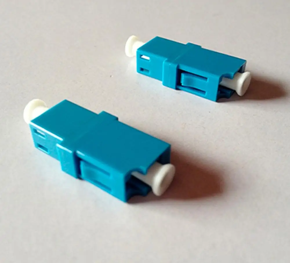 adaptor serat LC Simplex SM MM APC Biru hijau abu-abu plastik perumahan kualitas baik konektor serat optik coupler pabrik ELINK
