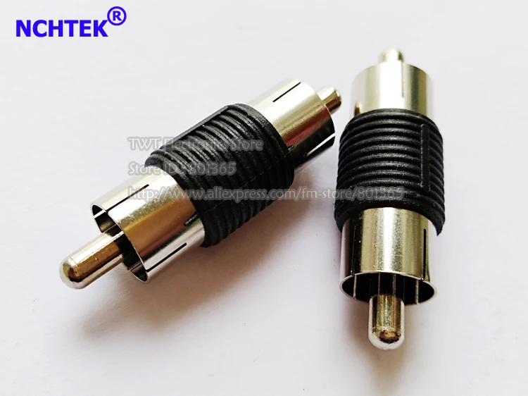 

NCHTEK RCA audio Cable Coupler Joiner Male TO Male RCA Adapter Audio Connector/Free shipping/100PCS