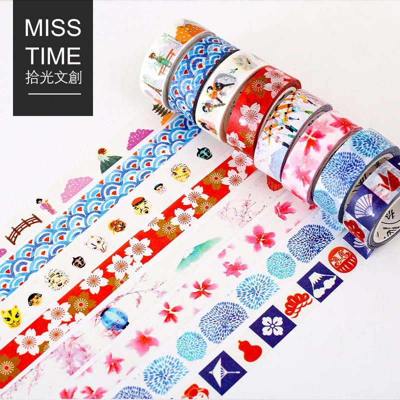 1 PC Cherry Laut Dekoratif Washi Tape Diy Scrapbooking Masking Tape Sekolah Kantor Pasokan Escolar Papelaria Stiker Natal